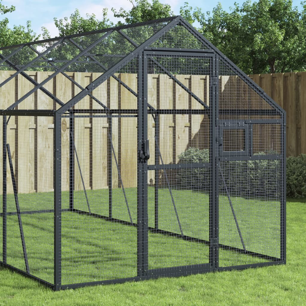 vidaXL Voliere Anthrazit 1,79x4x1,85 m Aluminium