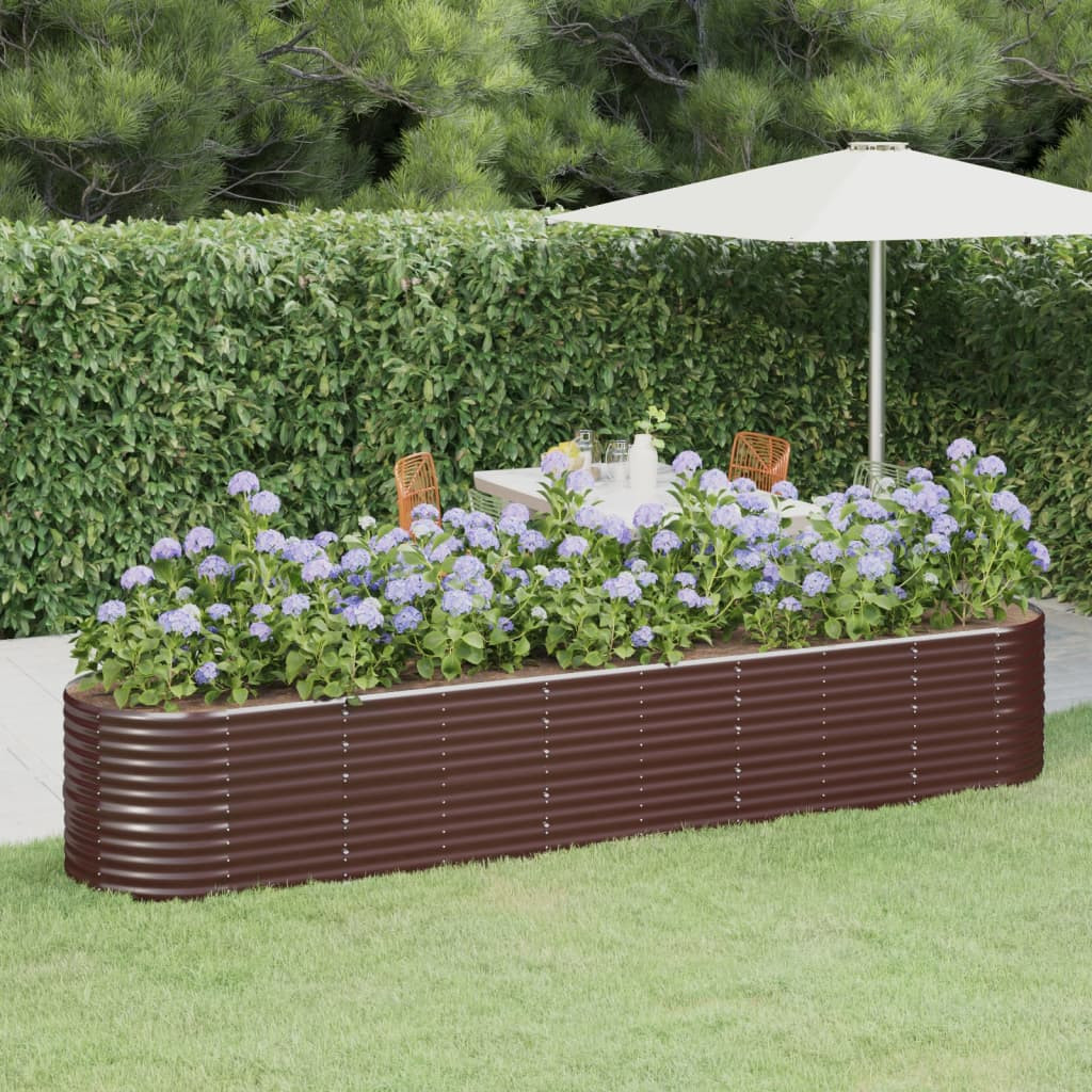 vidaXL Hochbeet Verzinkter Stahl 368x80x68 cm Braun