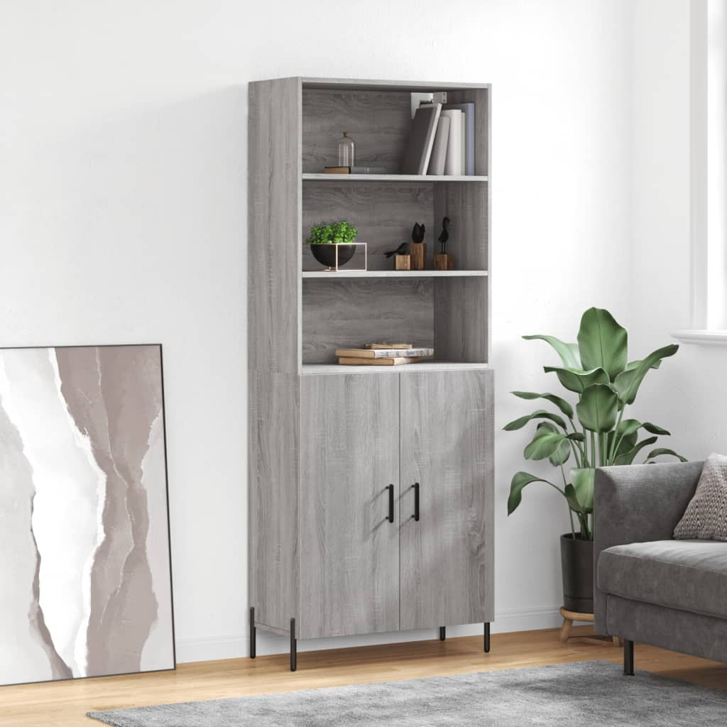 vidaXL Highboard Grau Sonoma 69,5x34x180 cm Holzwerkstoff