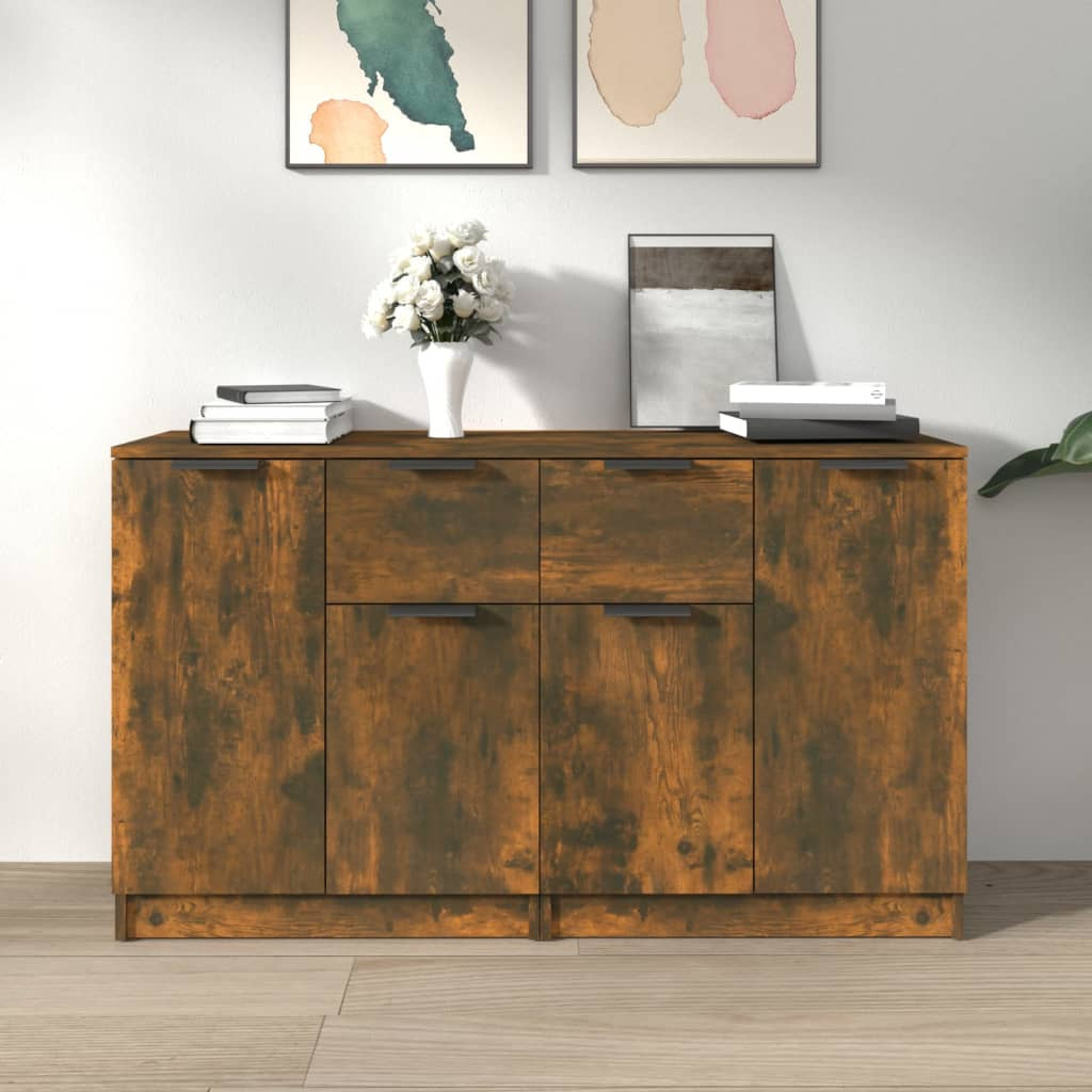 vidaXL Sideboards 2 Stk. Räuchereiche 60x30x70 cm Holzwerkstoff