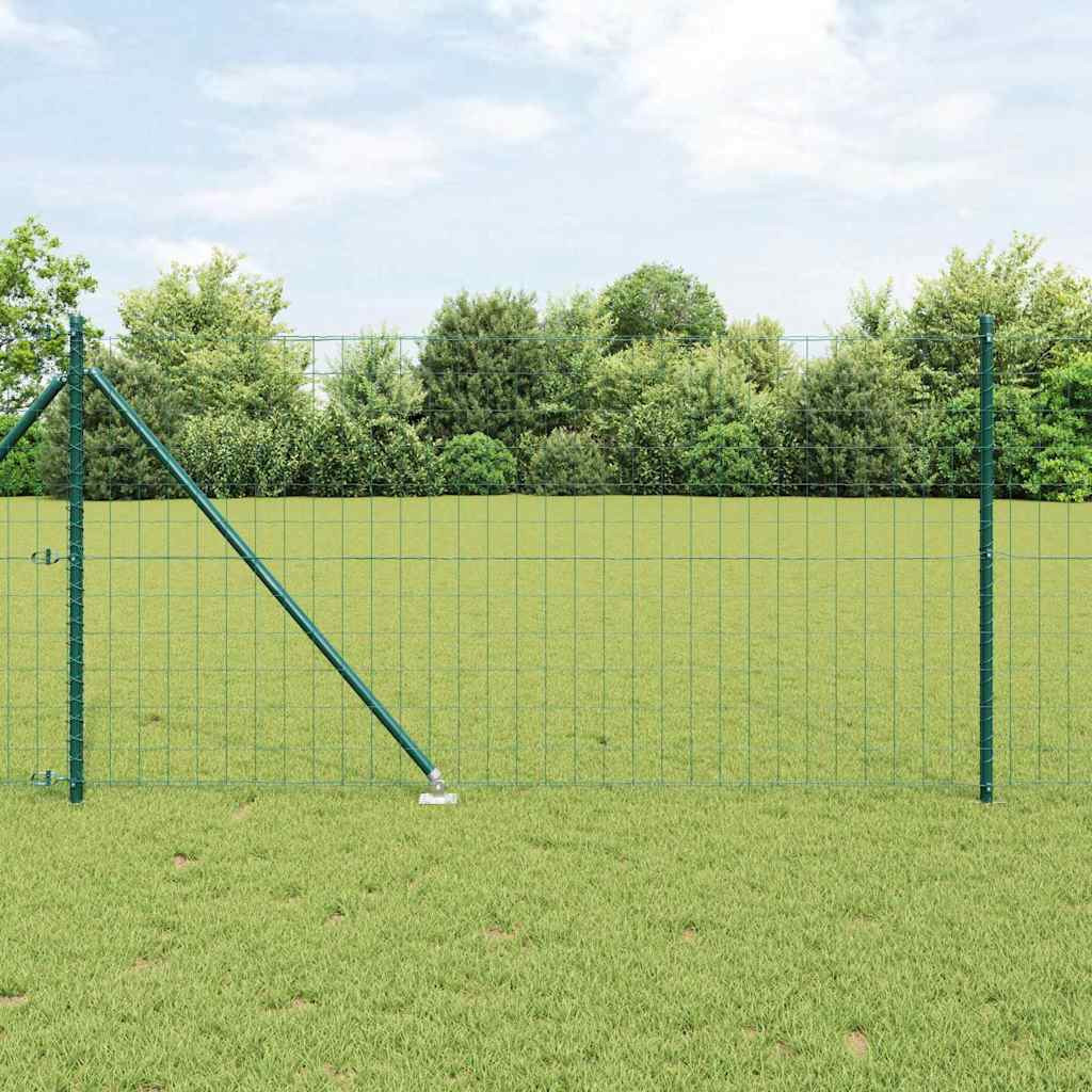 vidaXL Euro-Zaun mit Stacheln 25 x 1 m PVC-beschichteter Stahl Grün