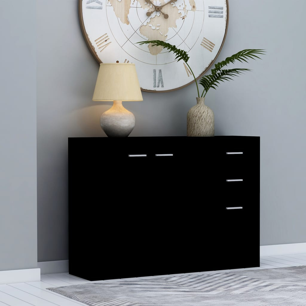 vidaXL Sideboard Schwarz 105x30x75 cm Holzwerkstoff