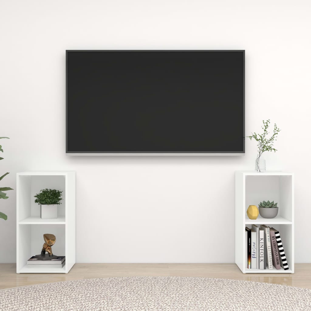 vidaXL TV-Schränke 2 Stk. Weiß 72x35x36,5 cm Holzwerkstoff