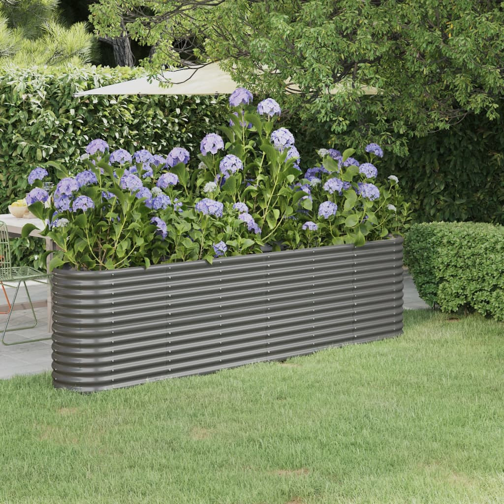 vidaXL Hochbeet Verzinkter Stahl 260x40x68 cm Grau