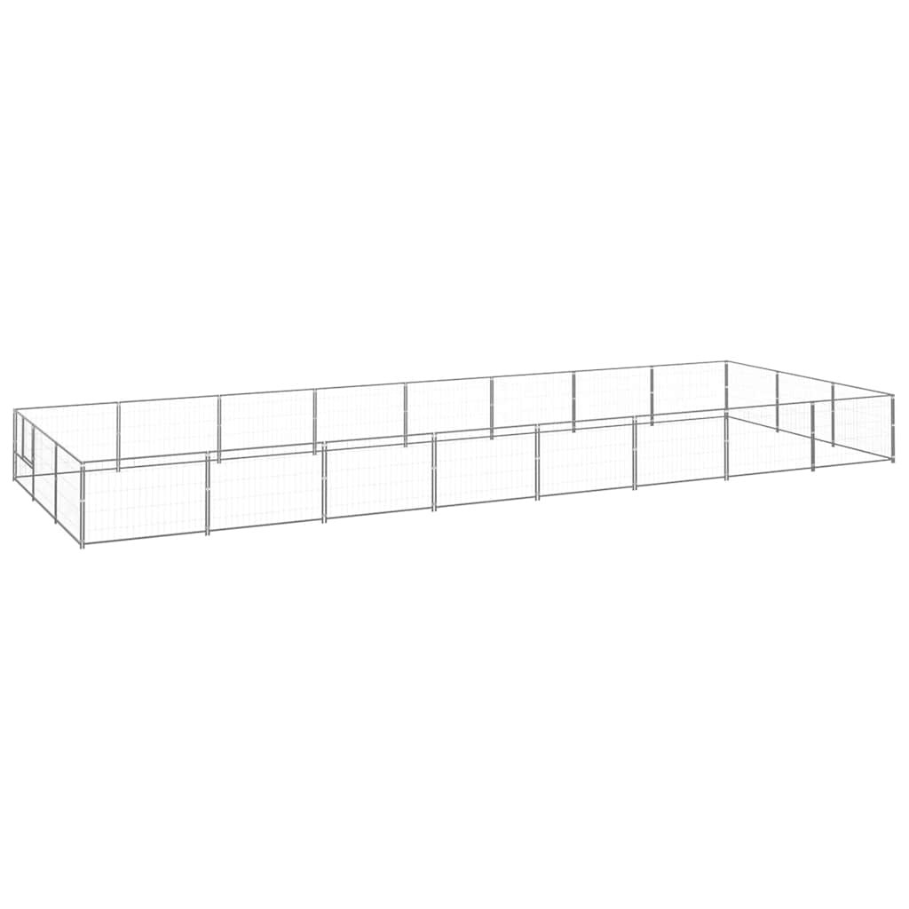 vidaXL Hundezwinger Silbern 24 m² Stahl