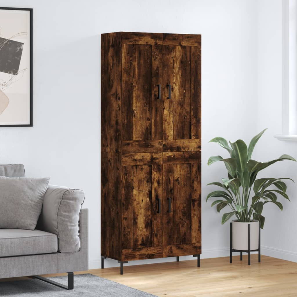 vidaXL Highboard Räuchereiche 69,5x34x180 cm Holzwerkstoff