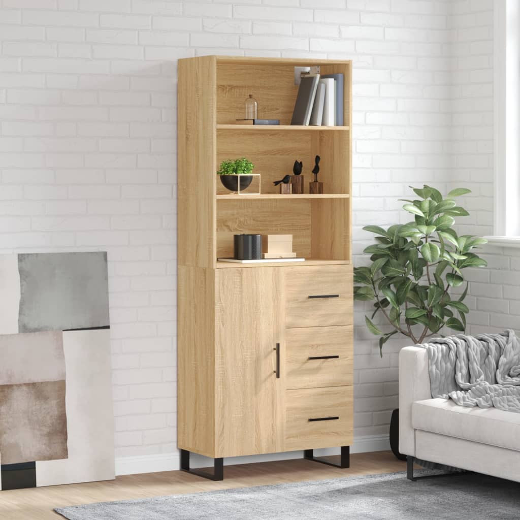 vidaXL Highboard Sonoma-Eiche 69,5x34x180 cm Holzwerkstoff