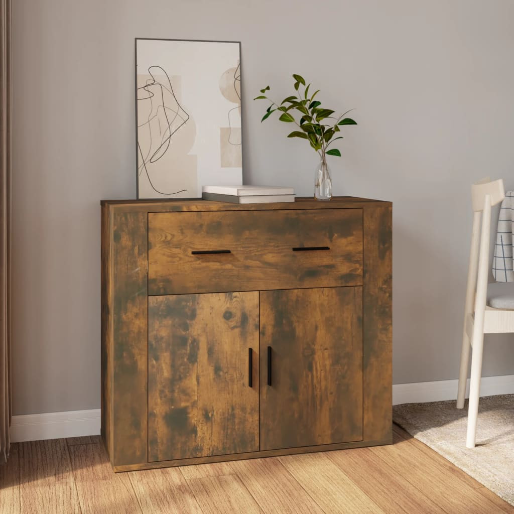 vidaXL Sideboard Räuchereiche 80x33x70 cm Holzwerkstoff