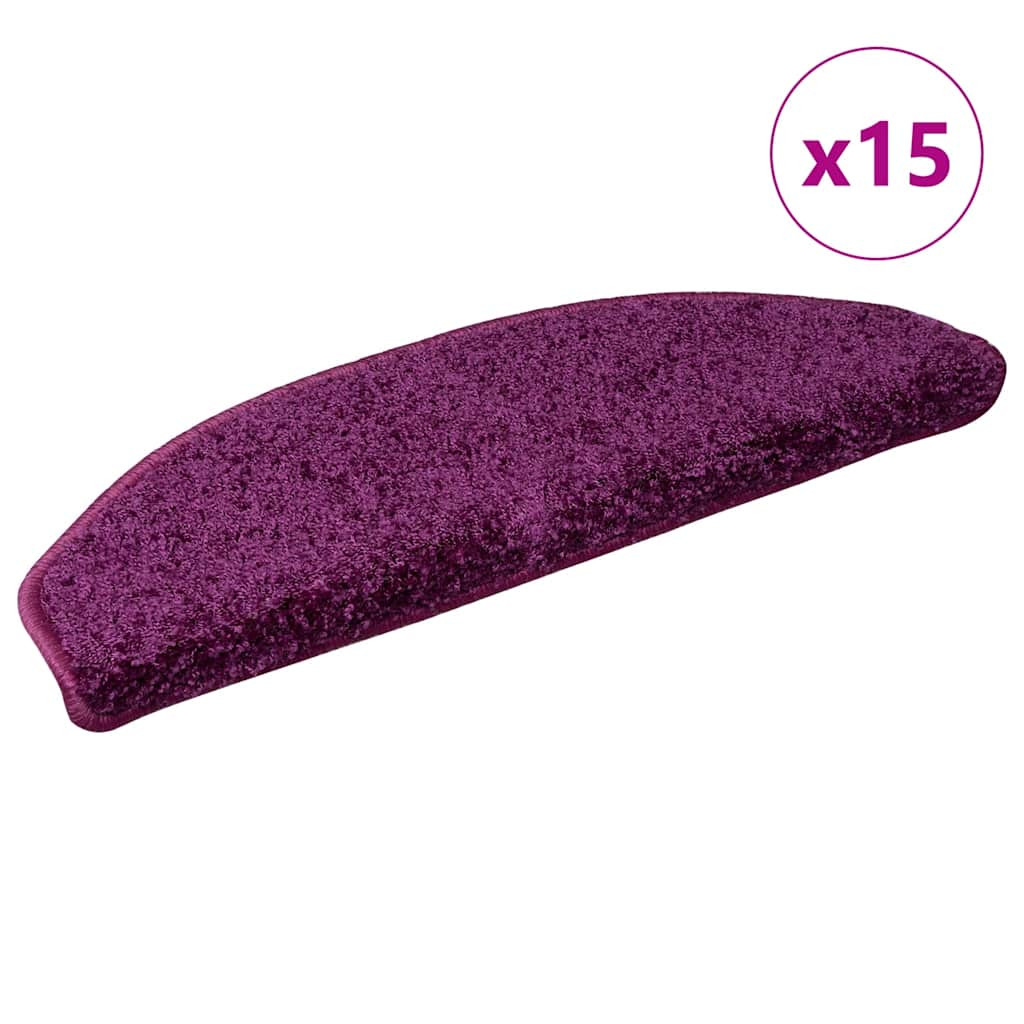vidaXL Stufenmatten 15 Stk. 65x21x4 cm Violett Halbrund Groß
