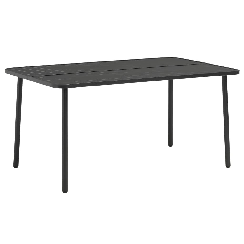 vidaXL Gartentisch Dunkelgrau 150x90x72 cm Stahl