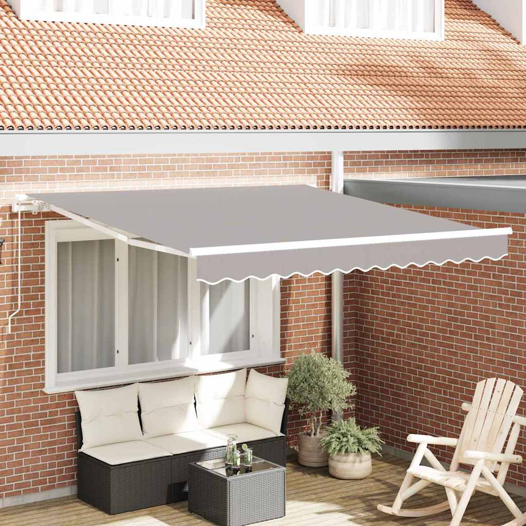 vidaXL Ausziehbare Markise Hellgrau 350 x 250 cm