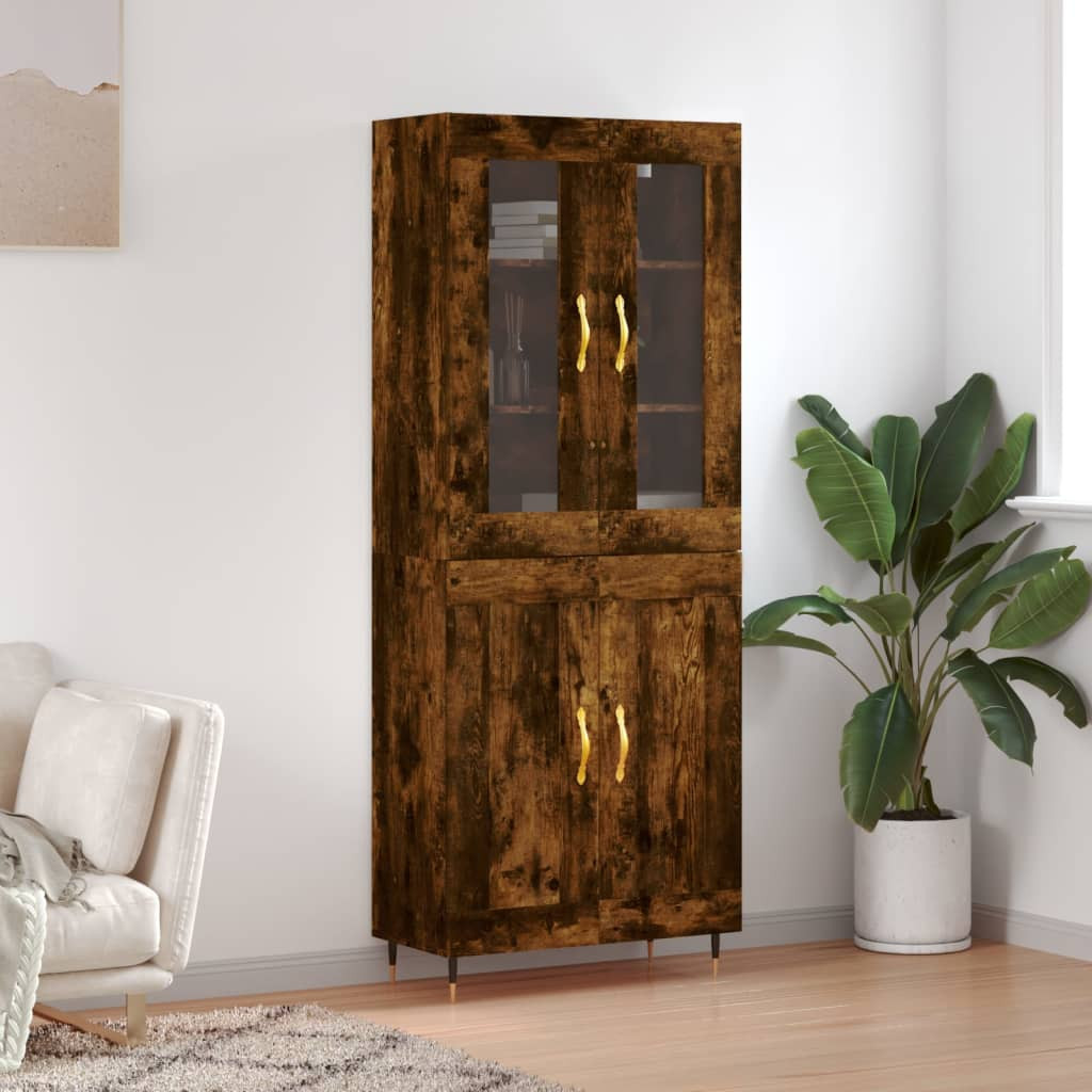 vidaXL Highboard Räuchereiche 69,5x34x180 cm Holzwerkstoff