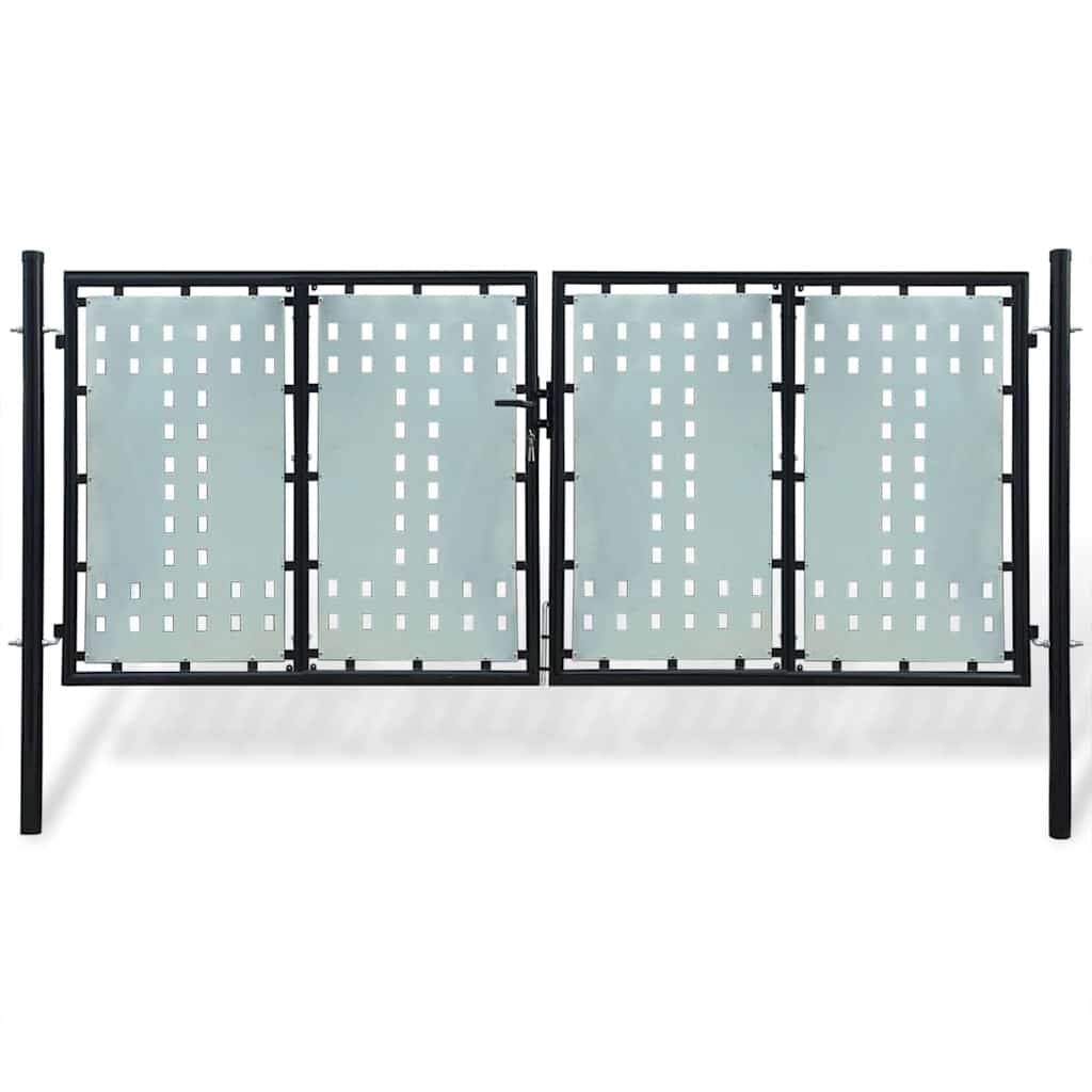 vidaXL Schwarzes Einzeltor für Zäune 300 x 125 cm