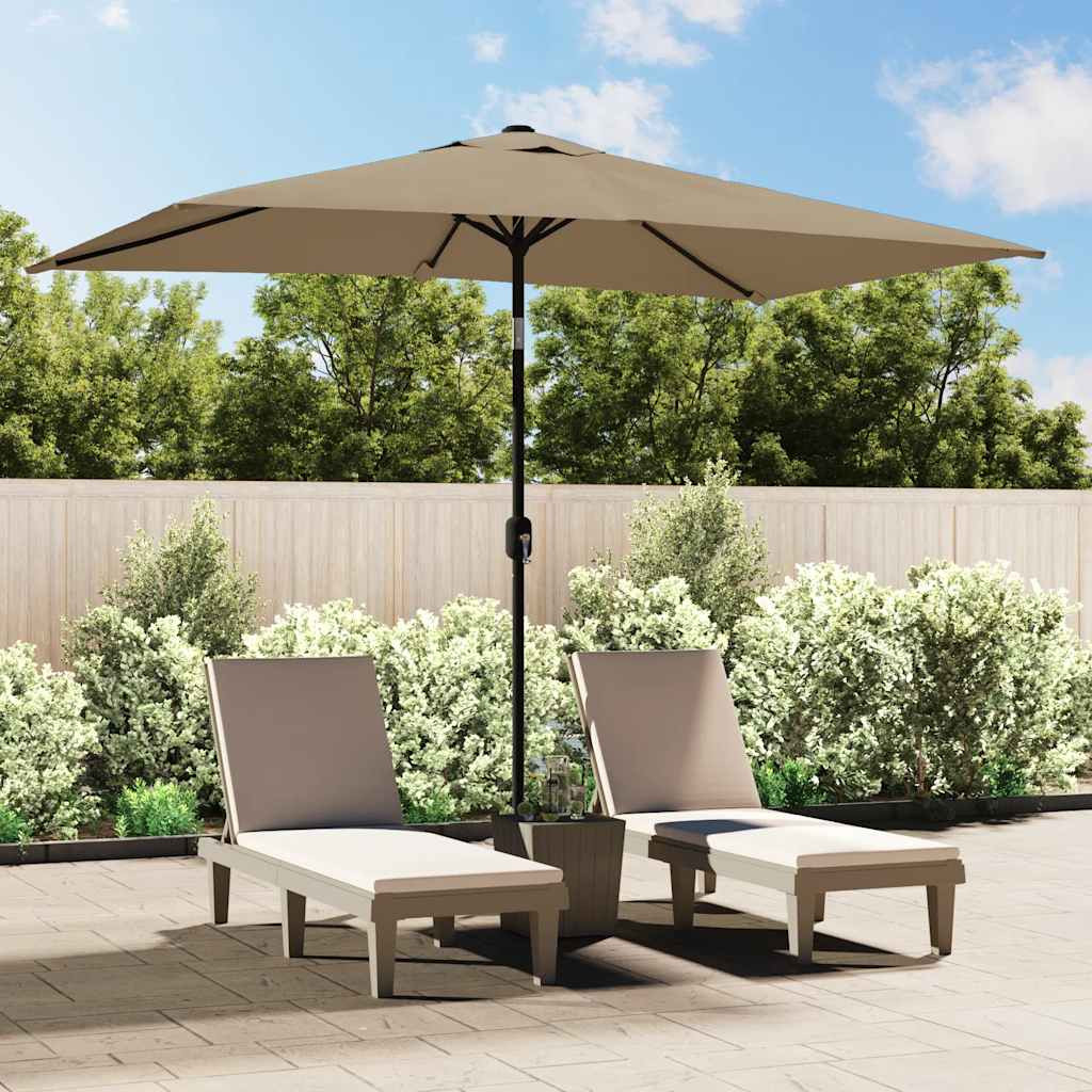 vidaXL Sonnenschirm mit Metall-Mast 300x200 cm Taupe