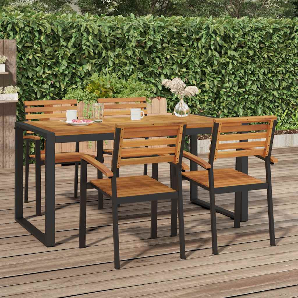 vidaXL Gartentisch mit Beinen in U-Form 160x80x75 cm Massivholz Akazie