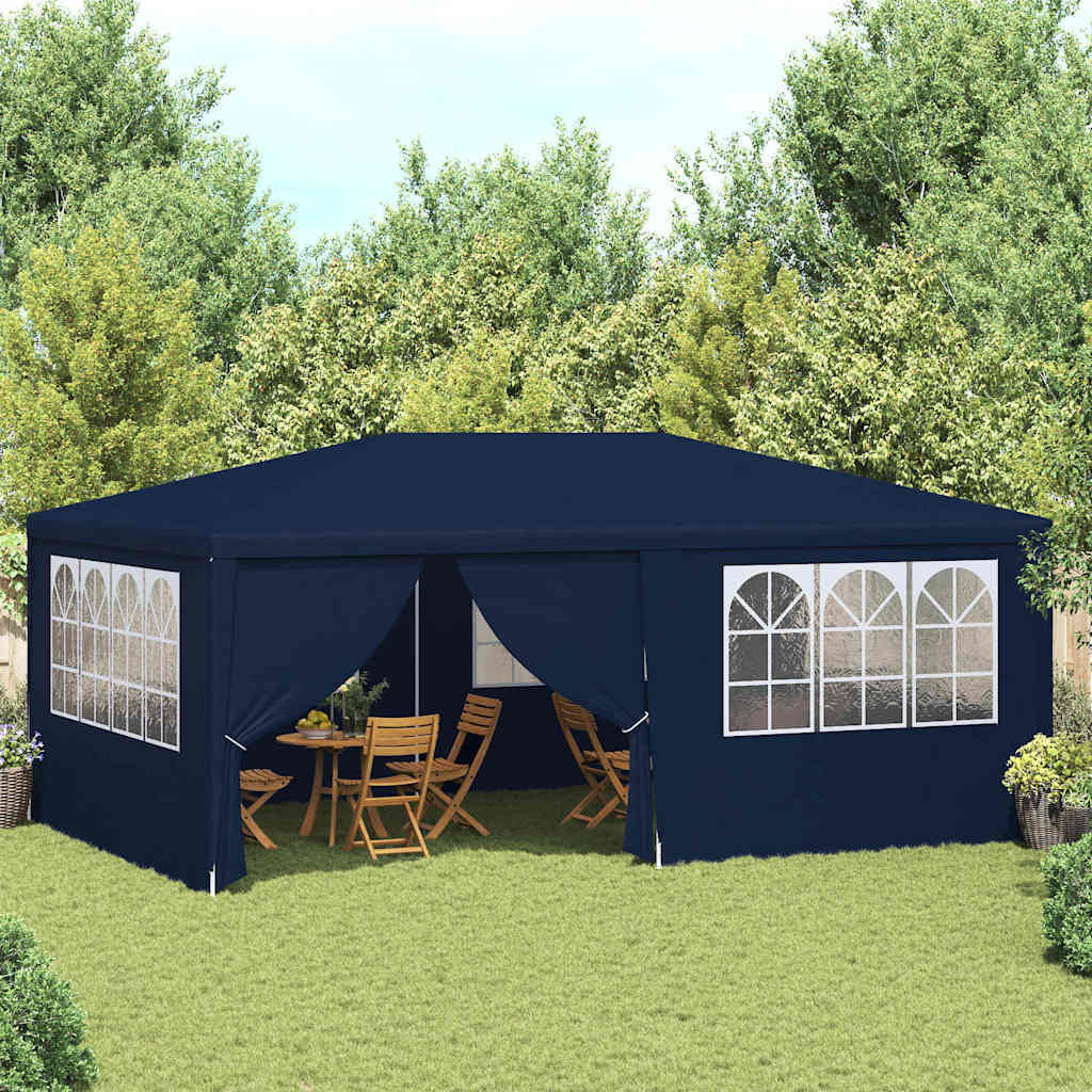 vidaXL Profi-Partyzelt mit Seitenwänden 4×6 m Blau 90 g/m²
