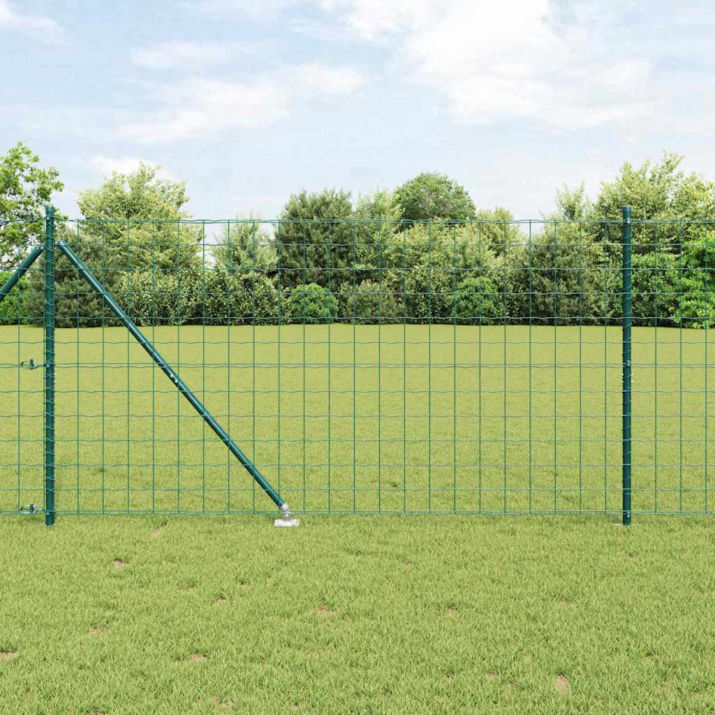 vidaXL Euro-Zaun mit Stacheln 25 x 1,2 m PVC-beschichteter Stahl Grün
