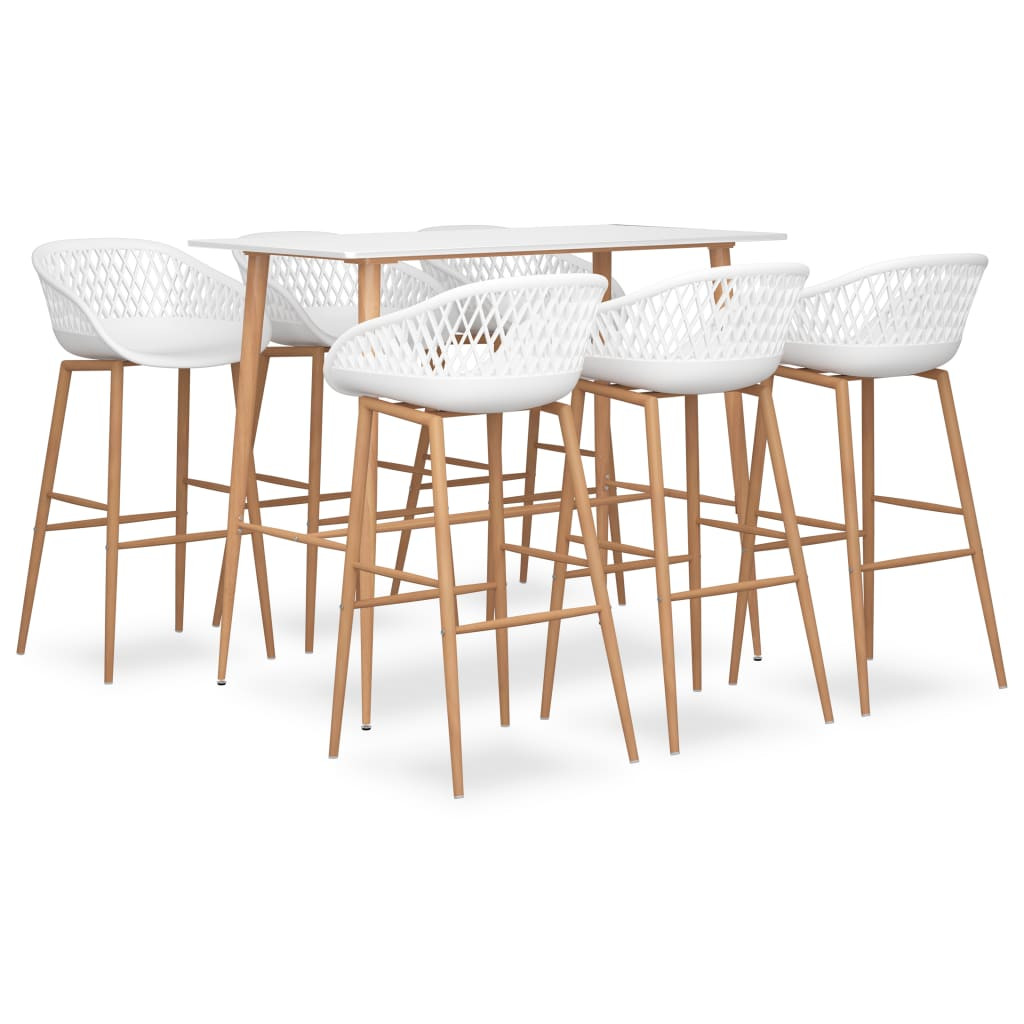 vidaXL 7-tlg. Bar-Set Weiß