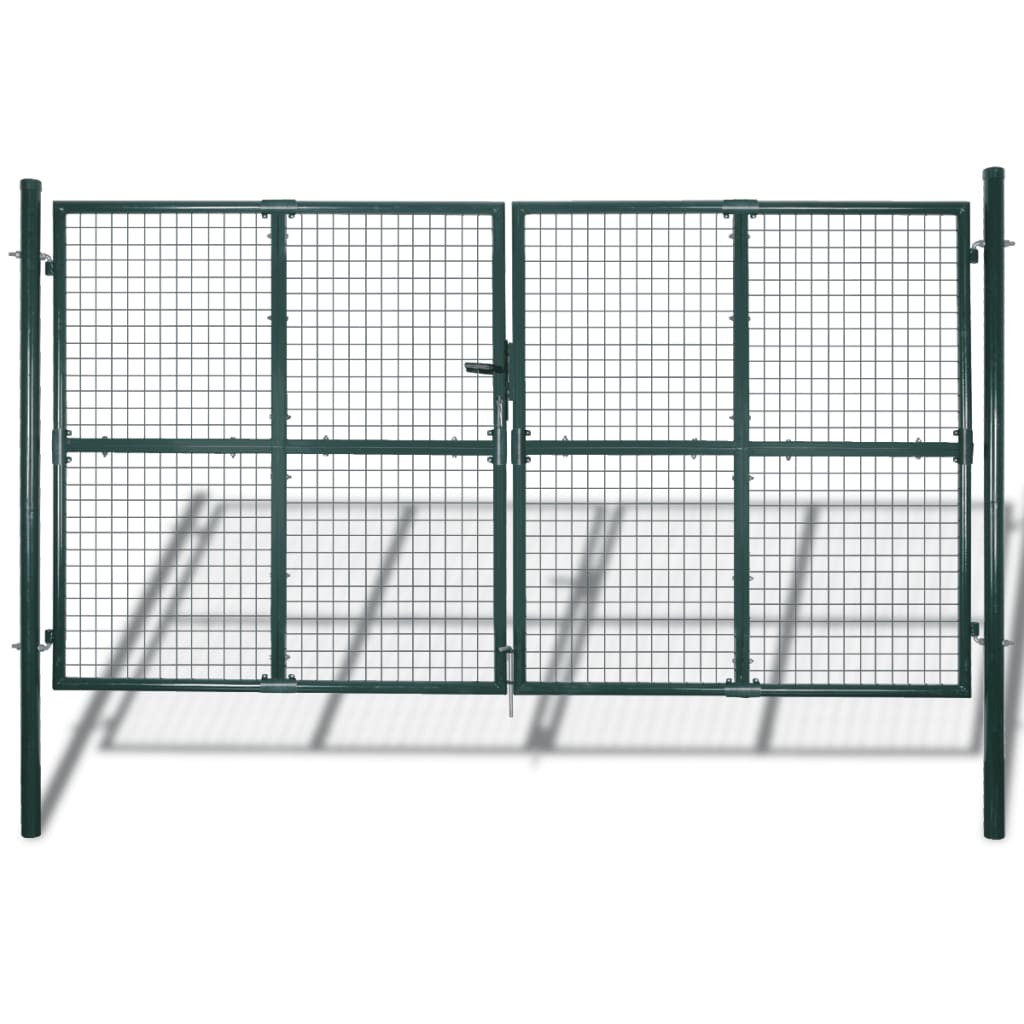 vidaXL Doppeltür-Gartentor 300x150 cm pulverbeschichteter Stahl