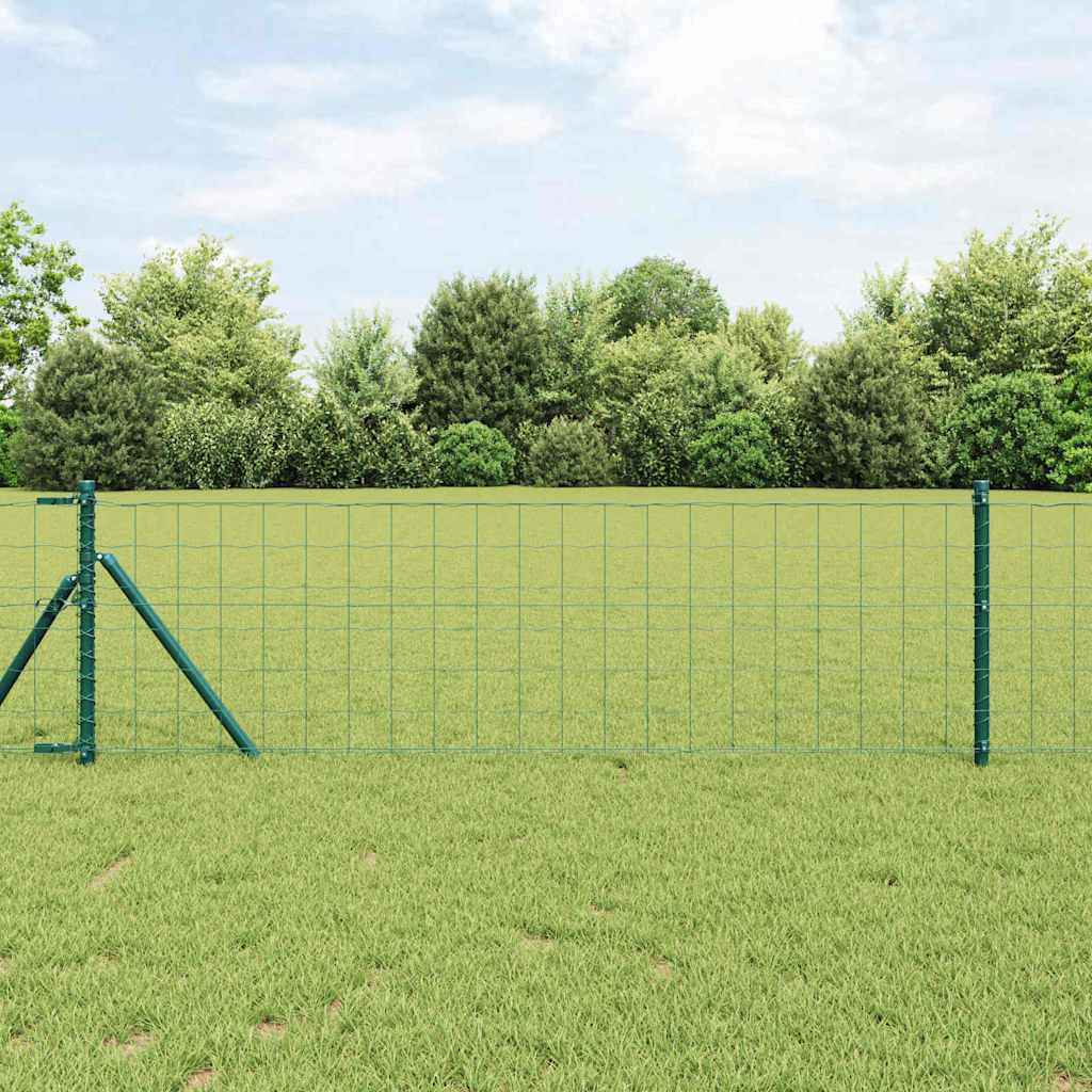 vidaXL Bodenmontierter Euro-Zaun 50 x 0,4 m PVC-beschichteter Stahl
