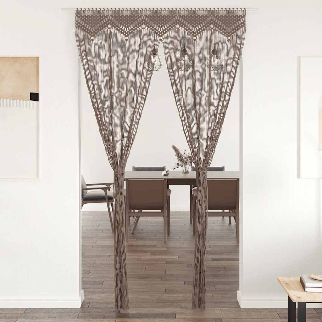 vidaXL Makramee Vorhang Taupe 140x240 cm Baumwolle