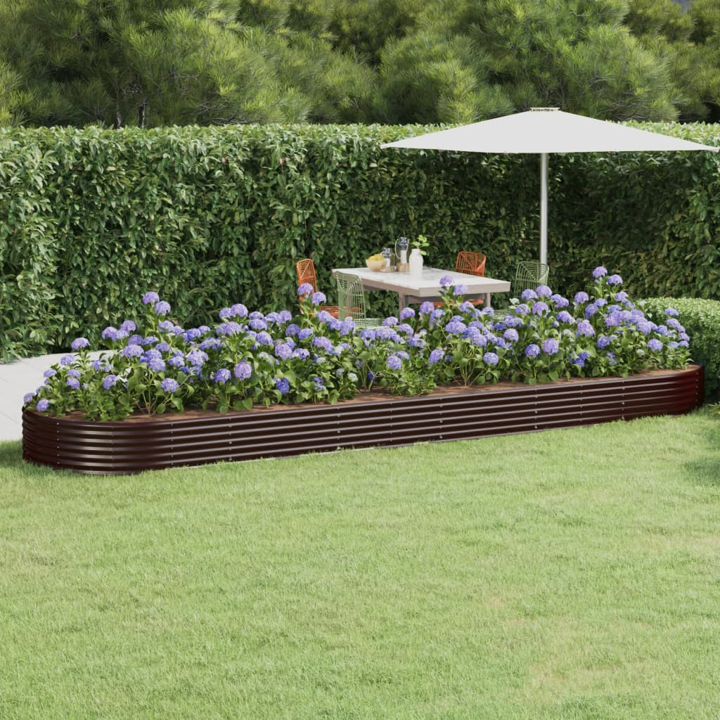 vidaXL Hochbeet Verzinkter Stahl 523x140x36 cm Braun