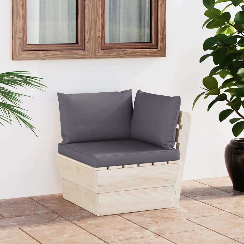 vidaXL Garten-Paletten-Ecksofa mit Kissen Imprägniertes Fichtenholz