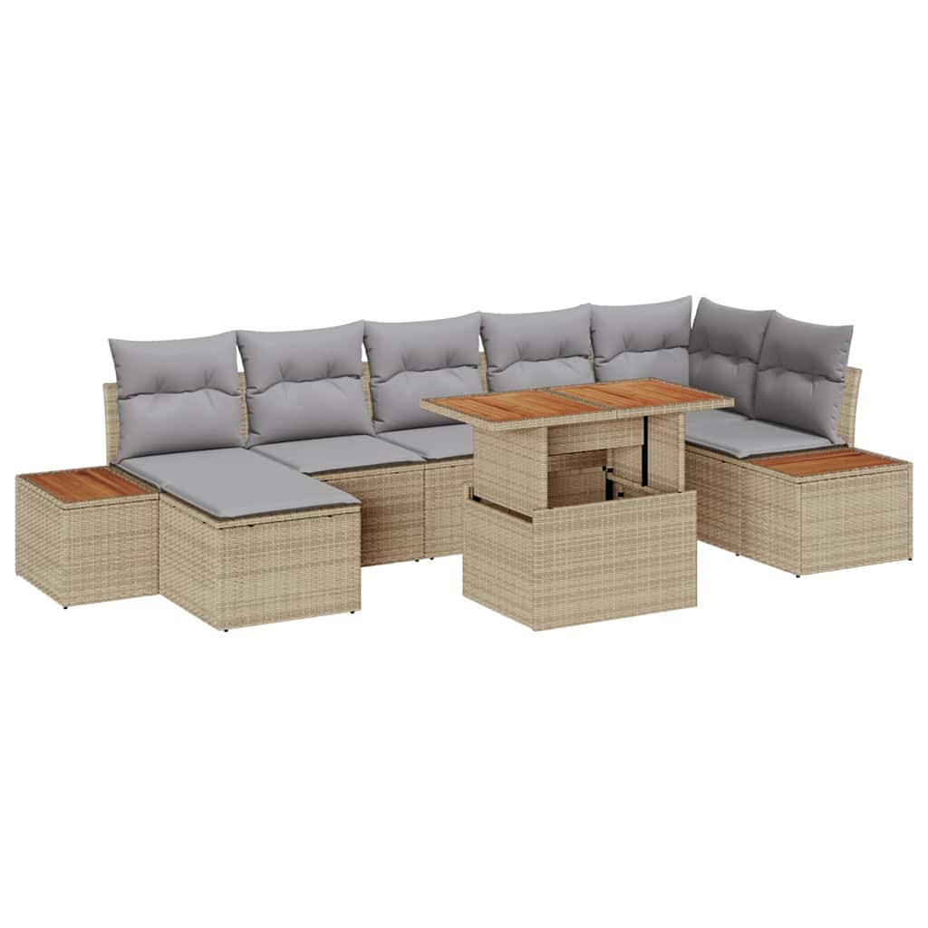 vidaXL Gartensofa-set 8 pcs Beige und Grau