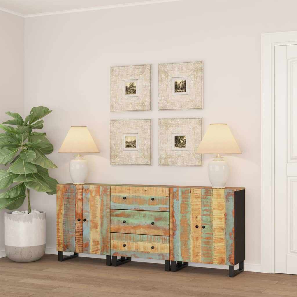 vidaXL Sideboards 3 Stk. Altholz Massiv