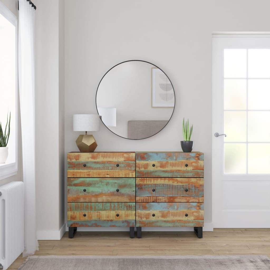 vidaXL Sideboards 2 Stk. 60x33x75 cm Altholz Massiv