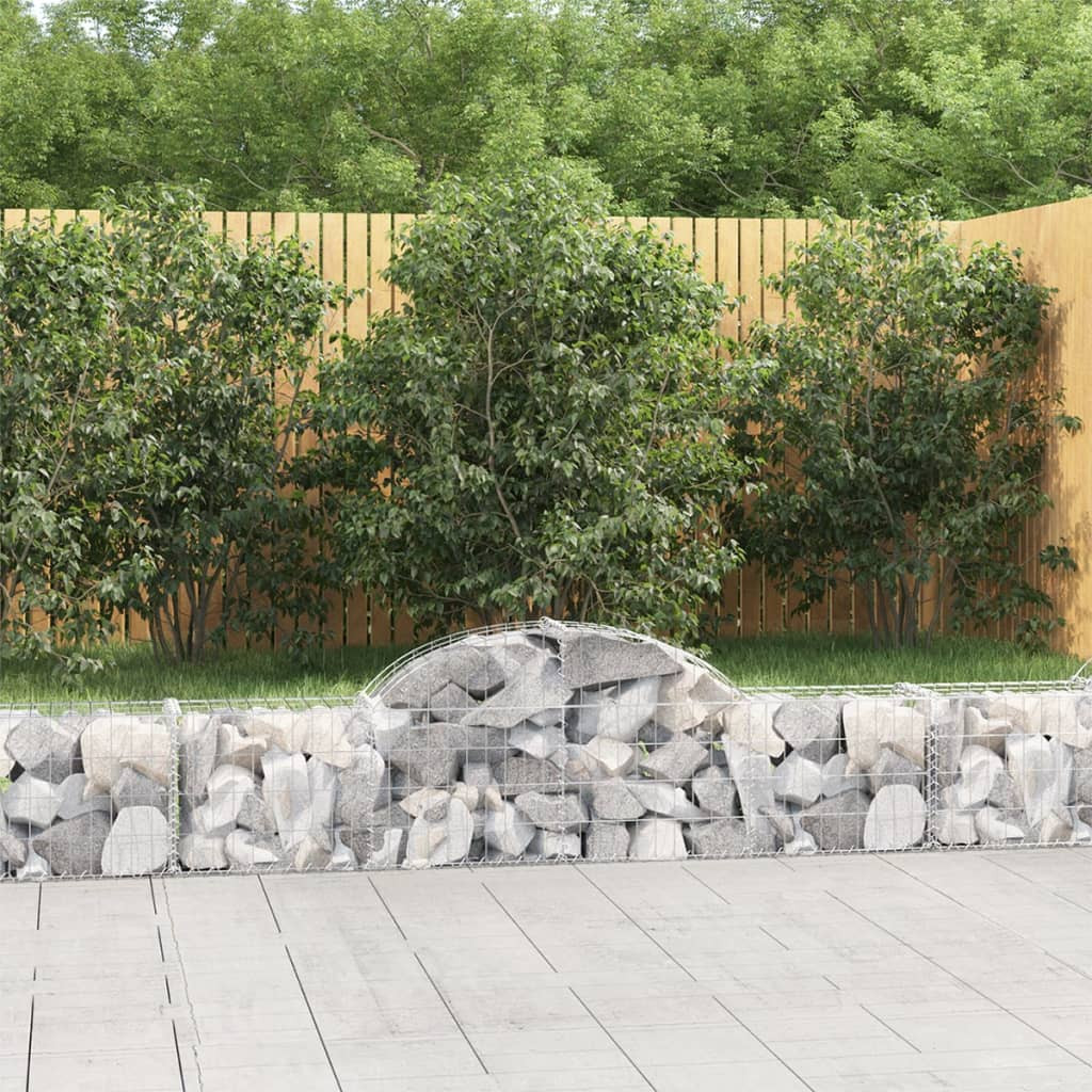 vidaXL Gabionen mit Hochbogen 18 Stk. 200x30x40/60 cm Verzinktes Eisen