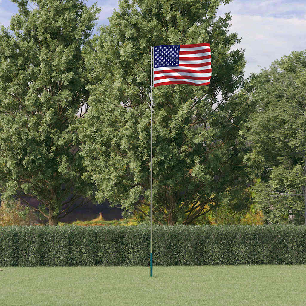 vidaXL Flagge der Vereinigten Staaten mit Mast 5,5 m Aluminium