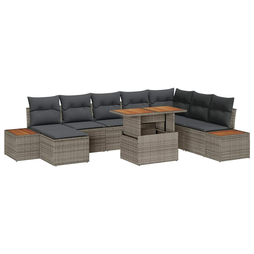 vidaXL Gartensofa-set 9 pcs Grau und Braun