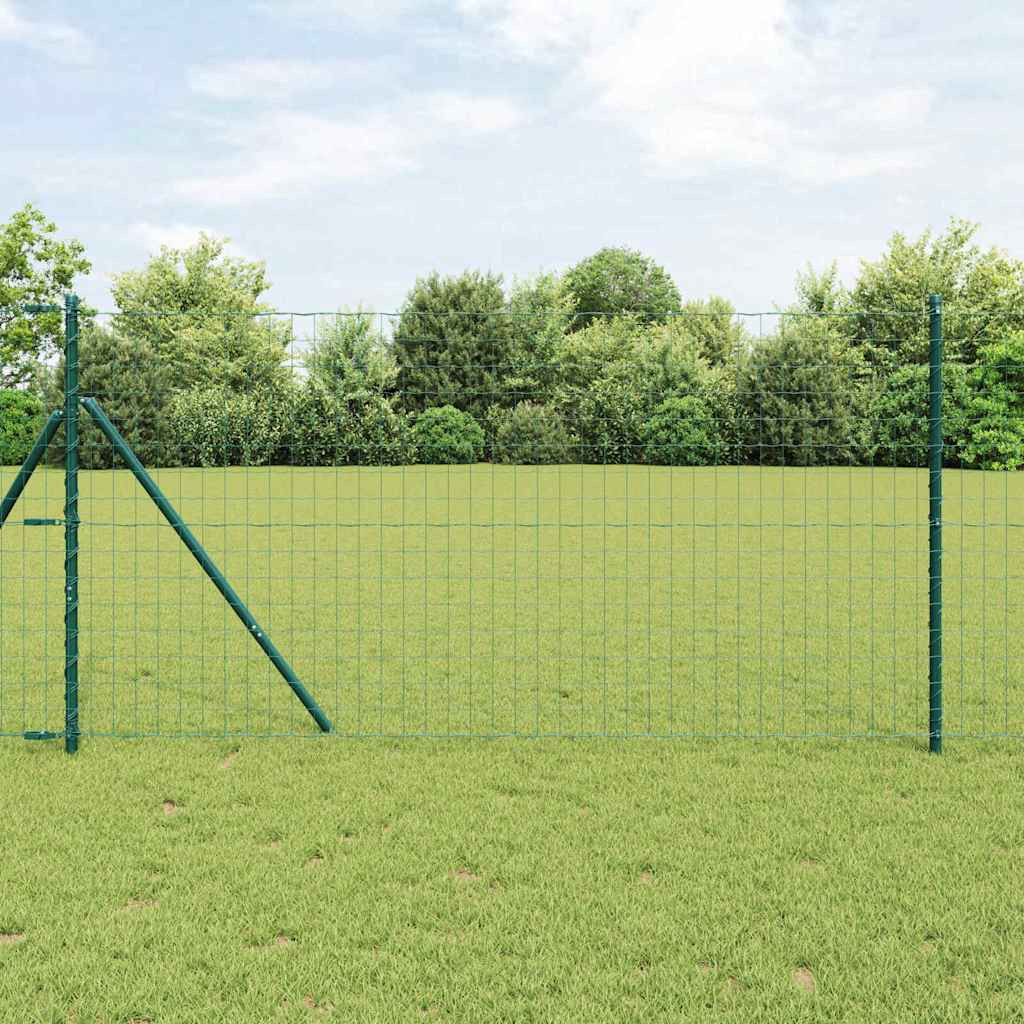 vidaXL Bodenmontierter Euro-Zaun 10 x 1,4 m PVC-beschichteter Stahl