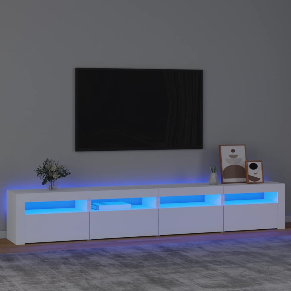 vidaXL TV-Schrank mit LED-Leuchten Weiß 240x35x40 cm