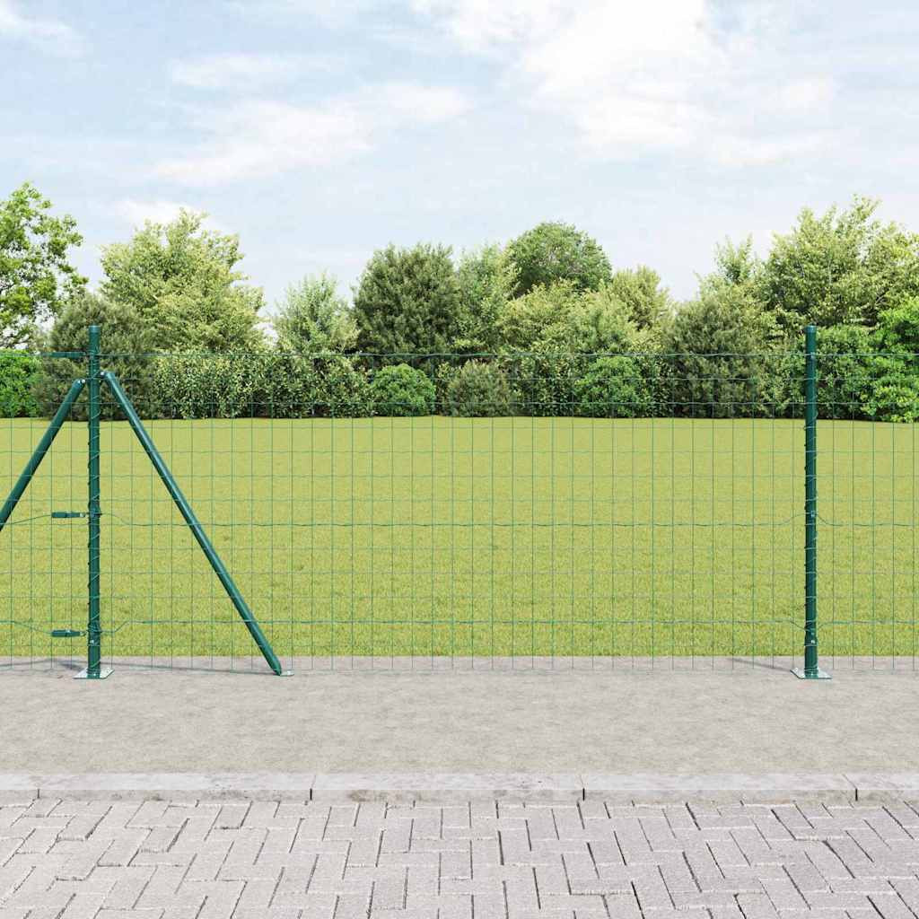 vidaXL Euro-Zaun mit Betonsockel 10 x 0,8 m PVC-beschichteter Stahl