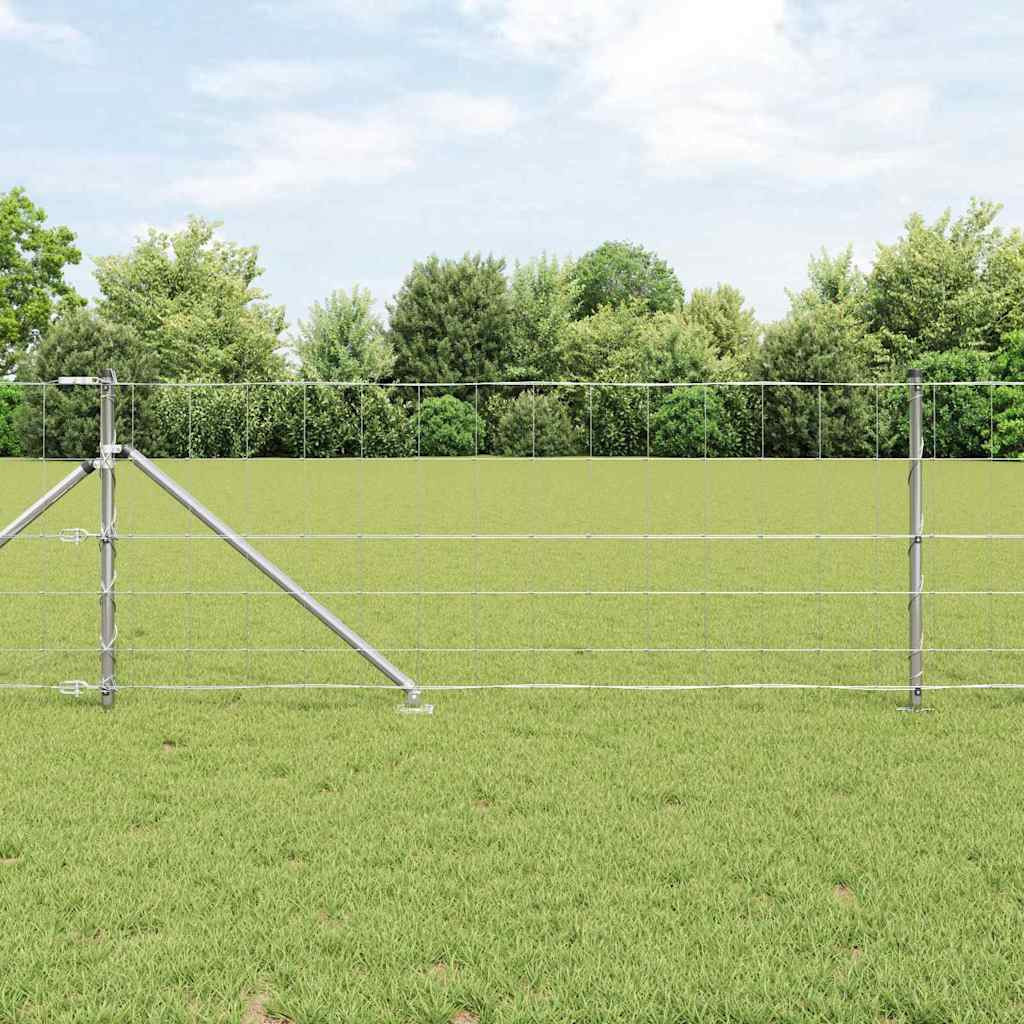 vidaXL Schweißdrahtzaun mit Spikes 25 x 0,8 m Verzinkter Stahl Silber