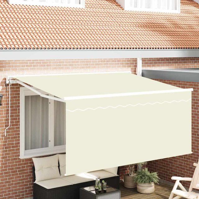 vidaXL Einziehbare Markise Creme 300 x 200 cm Polyester und Aluminium