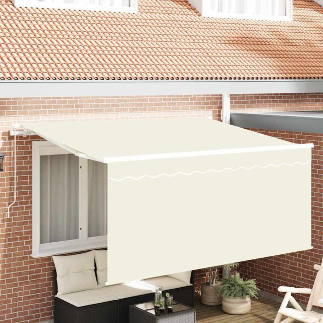 vidaXL Einziehbare Markise Creme 300 x 200 cm Polyester und Aluminium