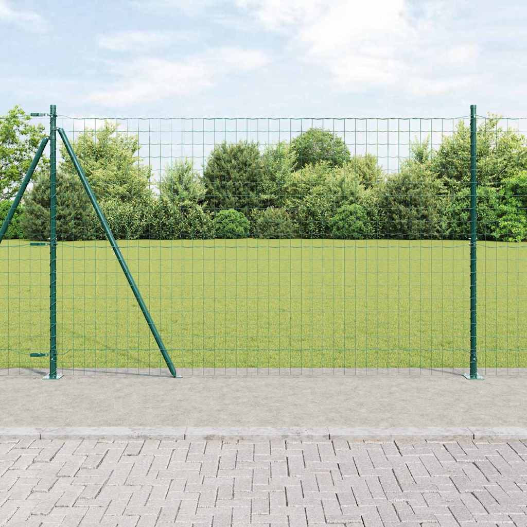 vidaXL Euro-Zaun mit Betonsockel 10 x 1,5 m PVC-beschichteter Stahl