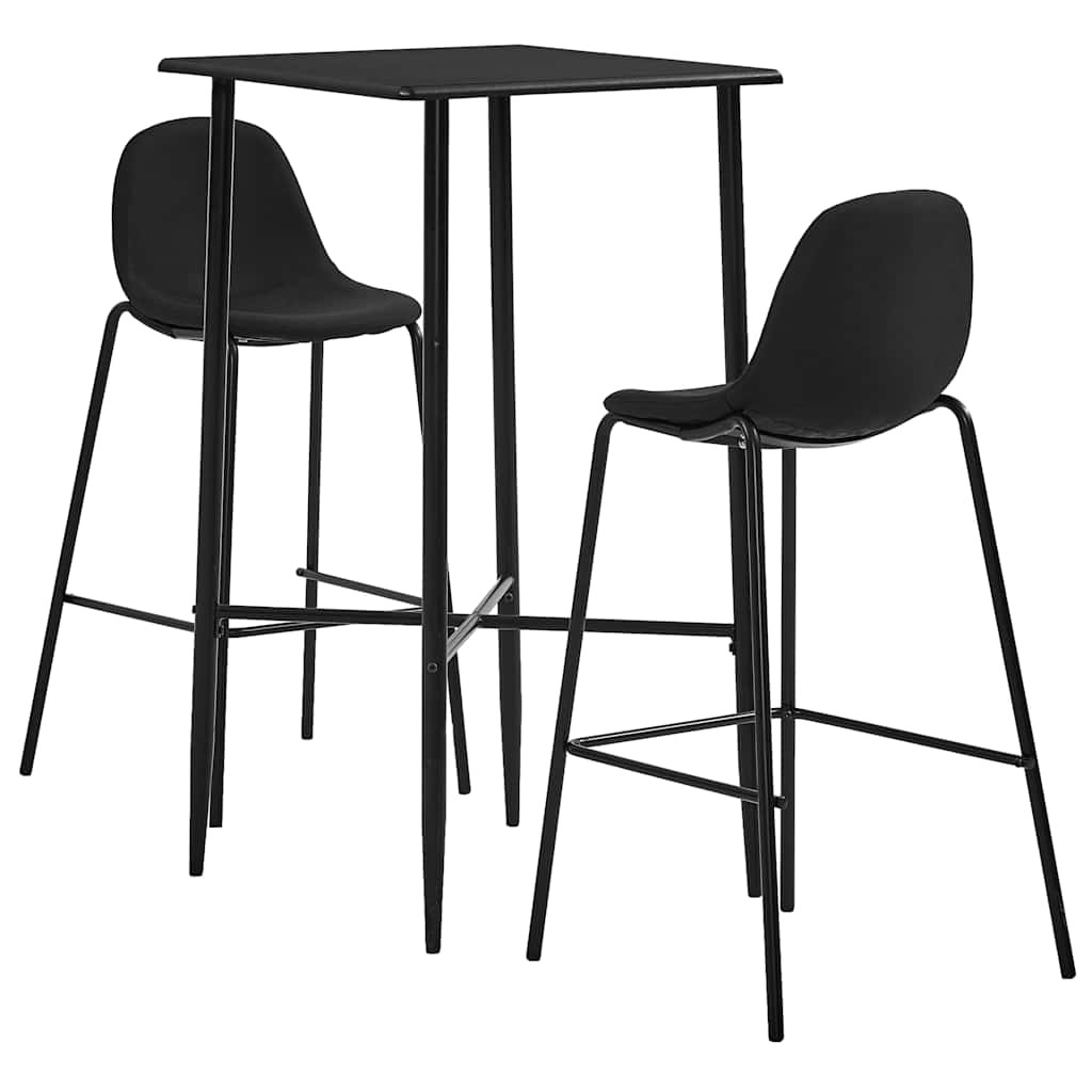 vidaXL 3-tlg. Bar-Set Stoff Schwarz
