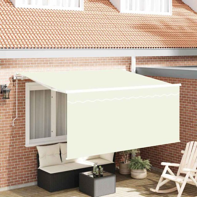 vidaXL Einziehbare Markise Creme 300 x 200 cm Polyester und Aluminium