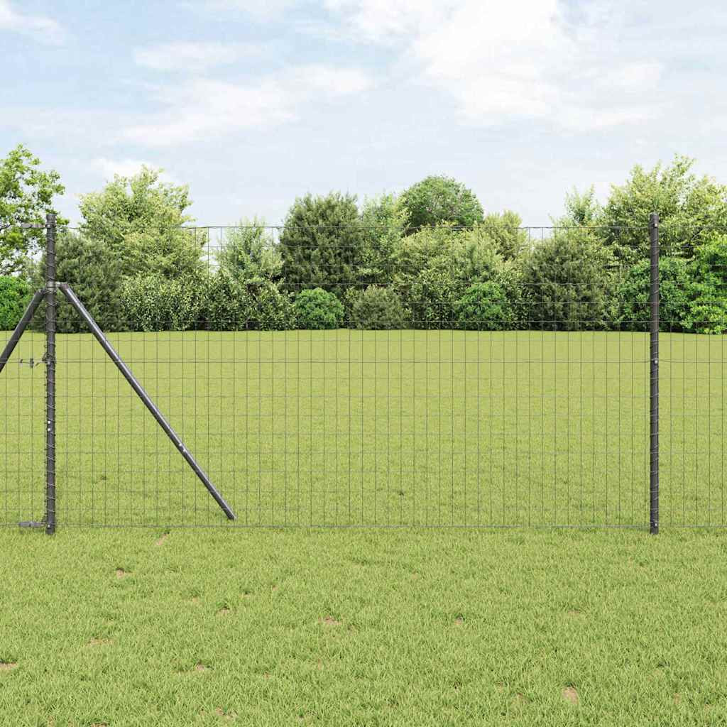 vidaXL Bodenmontierter Euro-Zaun 10 x 1,2 m PVC-beschichteter Stahl