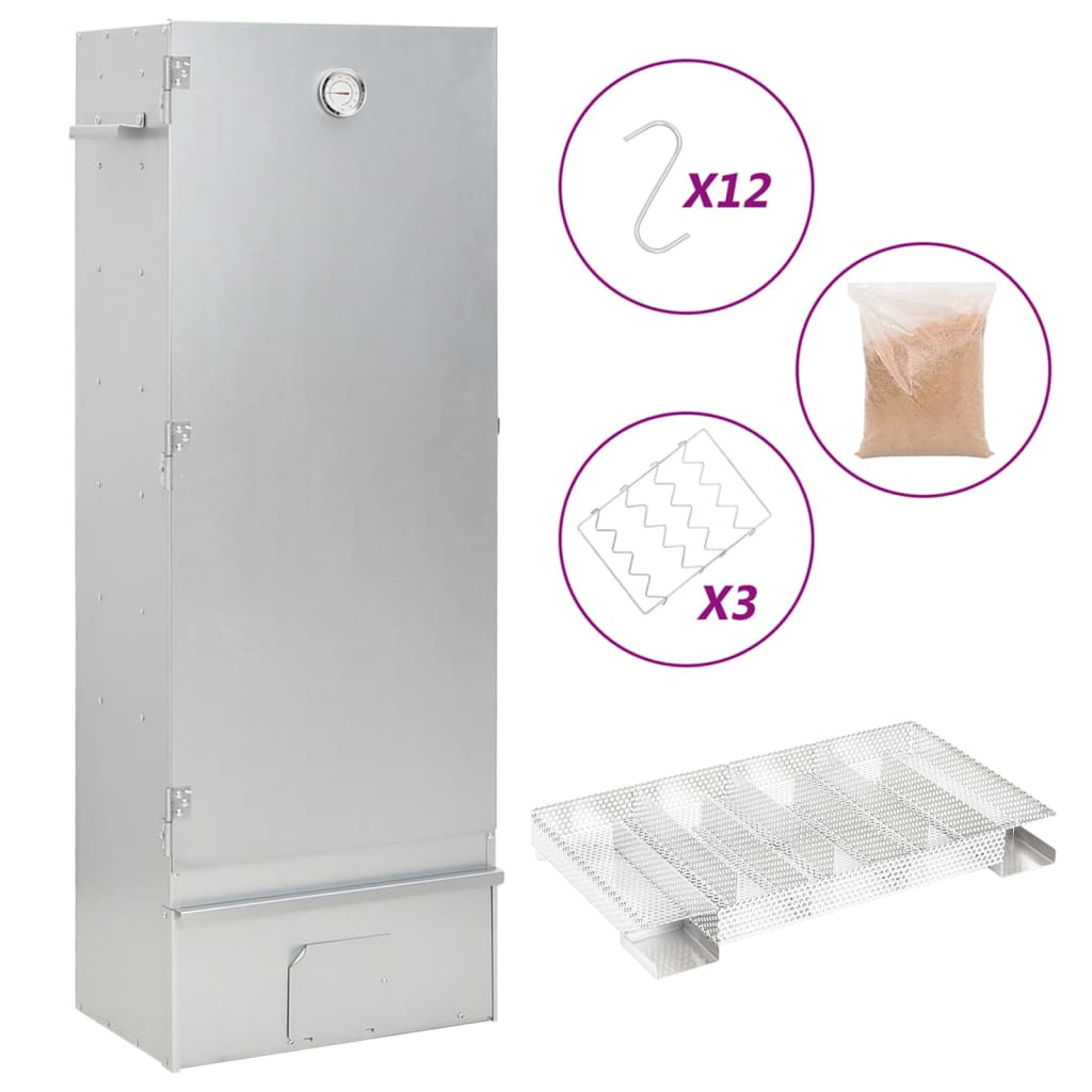 vidaXL Räucherofen mit Kaltrauchgenerator Verzinkter Stahl
