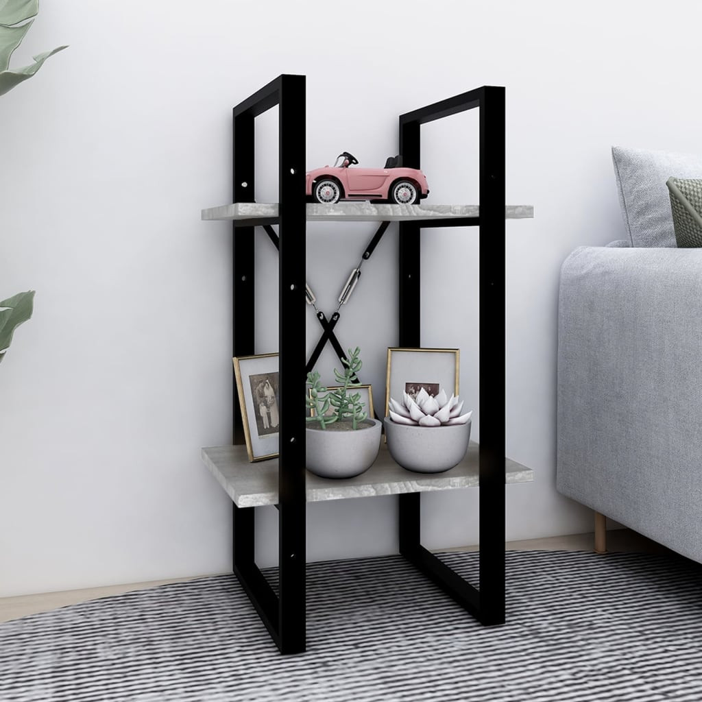 vidaXL Bücherregal 2 Fächer Grau Sonoma 40x30x70 cm Holzwerkstoff