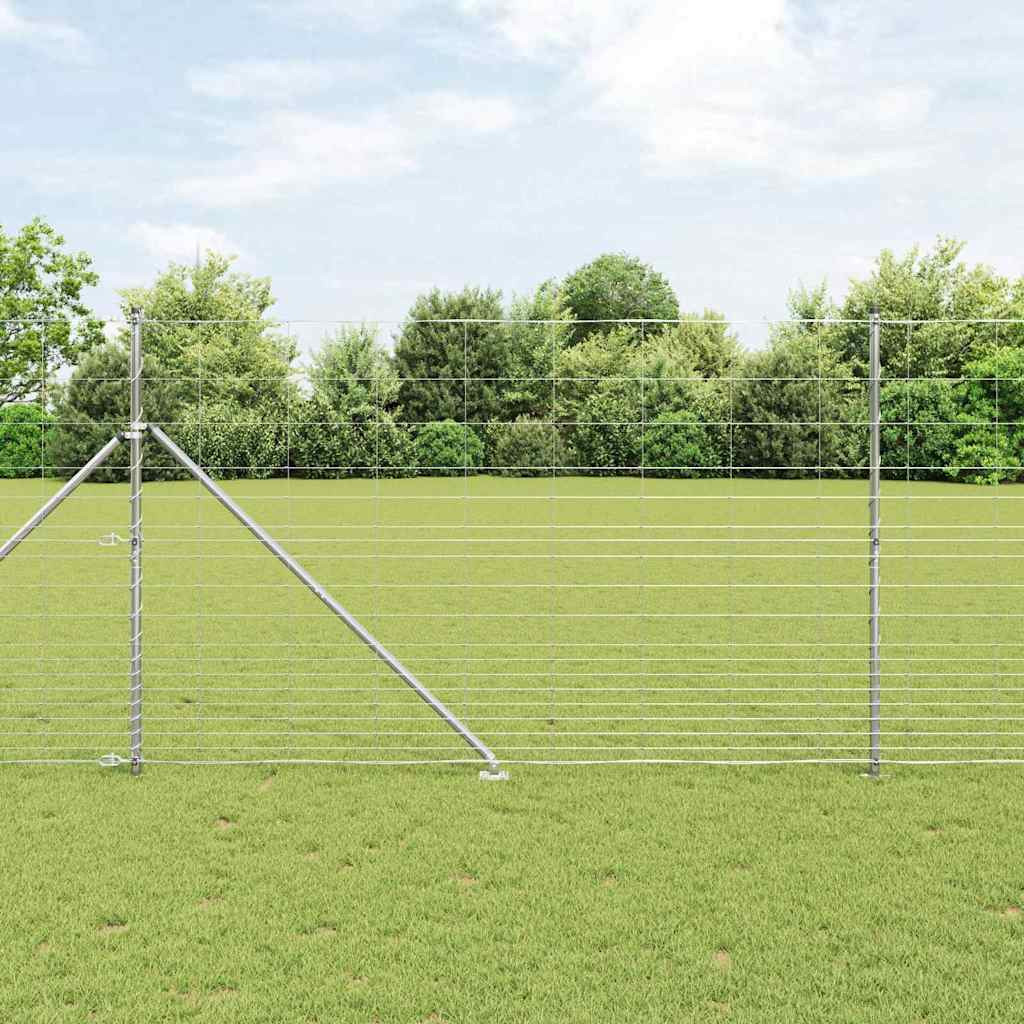 vidaXL Schweißdrahtzaun mit Spikes 25 x 1,5 m Verzinkter Stahl Silber