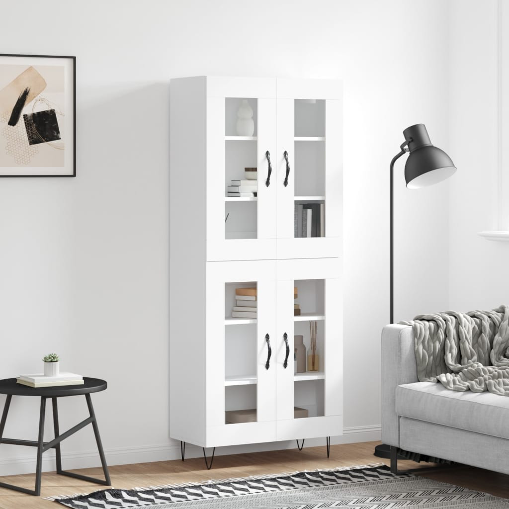 vidaXL Highboard Weiß 69,5x34x180 cm Holzwerkstoff