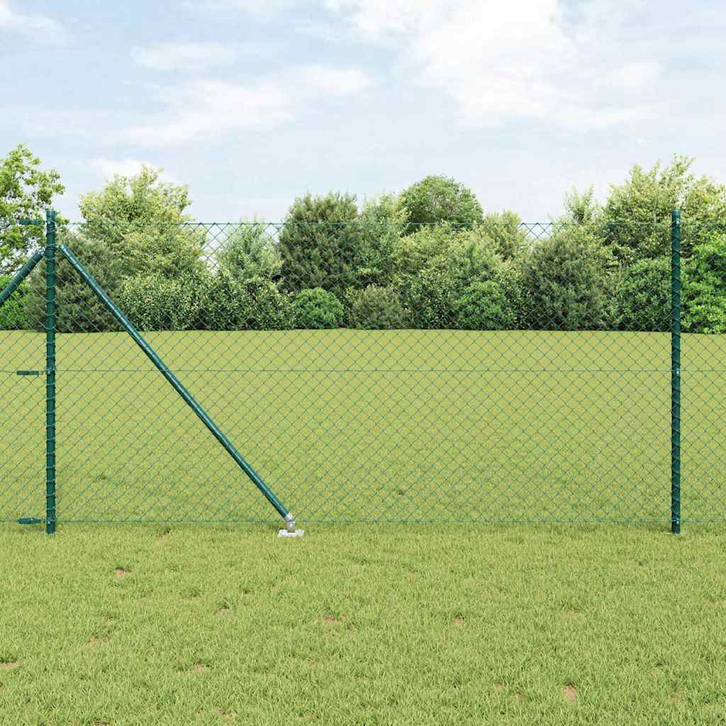 vidaXL Maschendrahtzaun mit Stacheln 10 x 1 m PVC-beschichteter Stahl