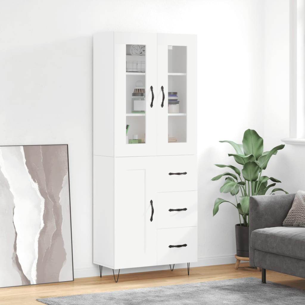 vidaXL Highboard Weiß 69,5x34x180 cm Holzwerkstoff