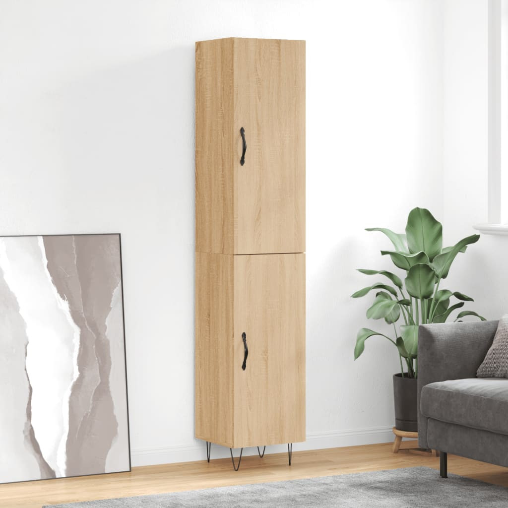 vidaXL Highboard Sonoma-Eiche 34,5x34x180 cm Holzwerkstoff